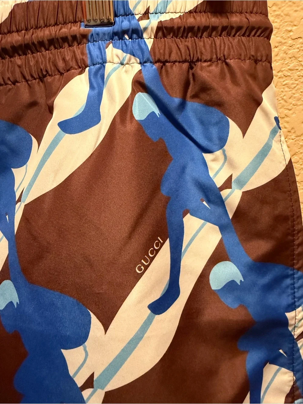 New Gucci Logo Swim Shorts Brown Size 56 / US XL 36 - 42 Waist